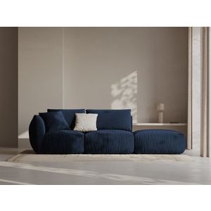 Canapea modulara 3 locuri cotiera dreapta, Chris-184, Micadoni Home, 315x100x80 cm, catifea, albastru regal imagine