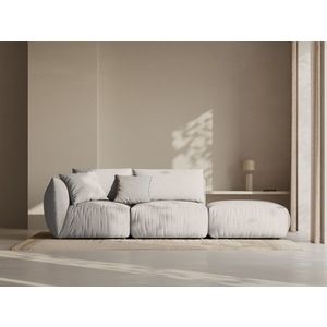 Canapea modulara 3 locuri cotiera dreapta, Chris-259, Micadoni Home, 315x100x80 cm, tesatura structurata chenille, natural imagine