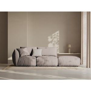 Canapea modulara 3 locuri cotiera dreapta, Chris-259, Micadoni Home, 315x100x80 cm, tesatura structurata chenille, bej sand imagine