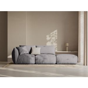Canapea modulara 3 locuri cotiera dreapta, Chris-259, Micadoni Home, 315x100x80 cm, tesatura structurata chenille, gri beton imagine
