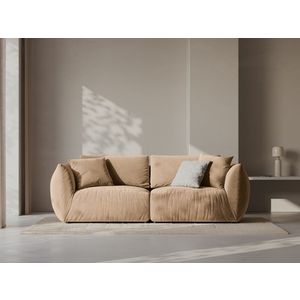 Canapea modulara 3 locuri, Chris-184, Micadoni Home, 220x100x80 cm, catifea, bej sand imagine