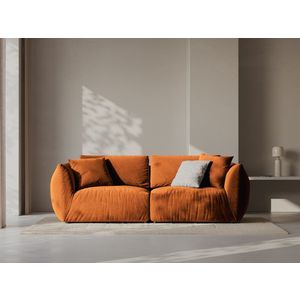 Canapea modulara 3 locuri, Chris-184, Micadoni Home, 220x100x80 cm, catifea, teracota imagine
