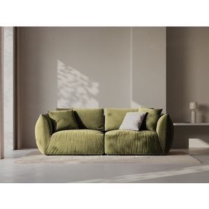 Canapea modulara 3 locuri, Chris-184, Micadoni Home, 220x100x80 cm, catifea, verde deschis imagine