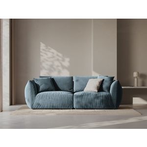 Canapea modulara 3 locuri, Chris-184, Micadoni Home, 220x100x80 cm, catifea, albastru pastel imagine