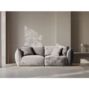 Canapea modulara 3 locuri, Chris-184, Micadoni Home, 220x100x80 cm, catifea, gri imagine