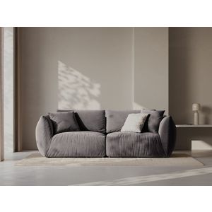 Canapea modulara 3 locuri, Chris-184, Micadoni Home, 220x100x80 cm, catifea, gri inchis imagine