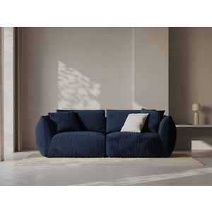Canapea modulara 3 locuri, Chris-184, Micadoni Home, 220x100x80 cm, catifea, albastru regal imagine
