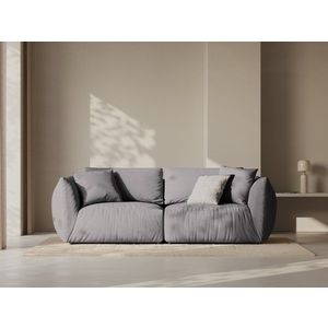 Canapea modulara 3 locuri, Chris-259, Micadoni Home, 220x100x80 cm, tesatura structurata chenille, gri beton imagine