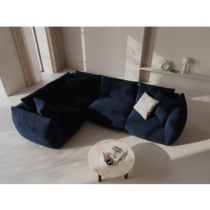 Coltar stanga 4 locuri, Chris-184, Micadoni Home, 295x210x80 cm, catifea, albastru regal imagine