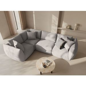 Coltar stanga 4 locuri, Chris-259, Micadoni Home, 295x210x80 cm, tesatura structurata chenille, natural imagine