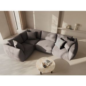 Coltar stanga 4 locuri, Chris-259, Micadoni Home, 295x210x80 cm, tesatura structurata chenille, bej sand imagine