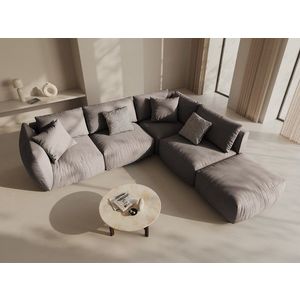 Coltar modular dreapta 4 locuri, Chris-259, Micadoni Home, 295x290x80 cm, tesatura structurata chenille, bej sand imagine