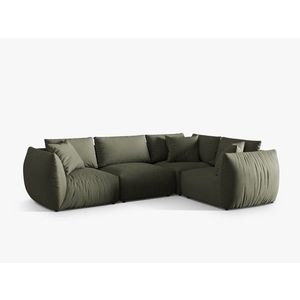 Coltar dreapta 4 locuri, Chris-259, Micadoni Home, 295x210x80 cm, tesatura structurata chenille, verde deschis imagine
