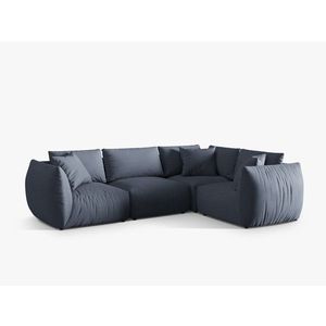 Coltar dreapta 4 locuri, Chris-259, Micadoni Home, 295x210x80 cm, tesatura structurata chenille, albastru muted imagine