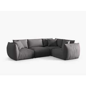 Coltar dreapta 4 locuri, Chris-259, Micadoni Home, 295x210x80 cm, tesatura structurata chenille, gri beton imagine
