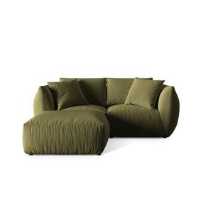 Coltar modular reversibil 4 locuri, Chris-184, Micadoni Home, 220x200x80 cm, catifea, verde deschis imagine