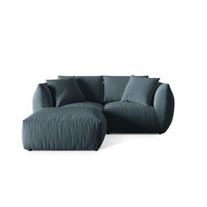 Coltar modular reversibil 4 locuri, Chris-184, Micadoni Home, 220x200x80 cm, catifea, albastru pastel imagine
