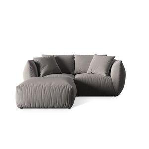 Coltar modular reversibil 4 locuri, Chris-184, Micadoni Home, 220x200x80 cm, catifea, gri imagine