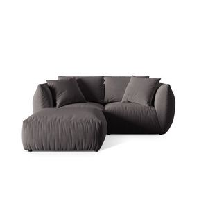 Coltar modular reversibil 4 locuri, Chris-184, Micadoni Home, 220x200x80 cm, catifea, gri inchis imagine