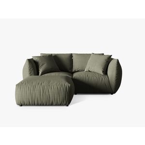 Coltar modular reversibil 4 locuri, Chris-259, Micadoni Home, 220x200x80 cm, tesatura structurata chenille, verde deschis imagine