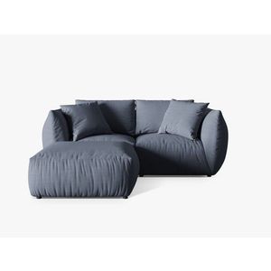 Coltar modular reversibil 4 locuri, Chris-259, Micadoni Home, 220x200x80 cm, tesatura structurata chenille, albastru muted imagine