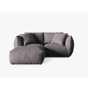Coltar modular reversibil 4 locuri, Chris-259, Micadoni Home, 220x200x80 cm, tesatura structurata chenille, gri beton imagine