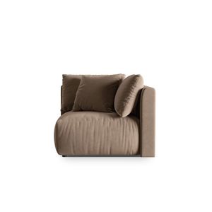 Modul pentru canapea, 1 loc, Chris-184, Micadoni Home, 100x100x80 cm, catifea, maro deschis imagine