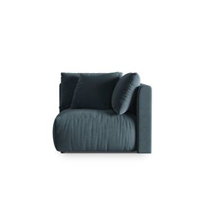 Modul pentru canapea, 1 loc, Chris-184, Micadoni Home, 100x100x80 cm, catifea, albastru pastel imagine