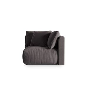 Modul pentru canapea, 1 loc, Chris-184, Micadoni Home, 100x100x80 cm, catifea, gri inchis imagine