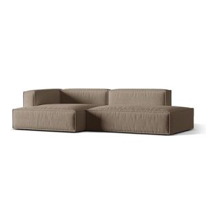 Coltar modular stanga 4 locuri, Nuria-215, Micadoni Home, 312x147x72 cm, tesatura structurata chenille, cappuccino imagine