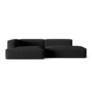 Coltar modular stanga 4 locuri, Nuria-215, Micadoni Home, 312x147x72 cm, tesatura structurata chenille, negru imagine
