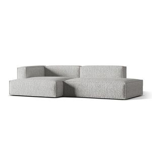 Coltar modular stanga 4 locuri, Nuria-260, Micadoni Home, 312x147x72 cm, tesatura boucle, argintiu imagine