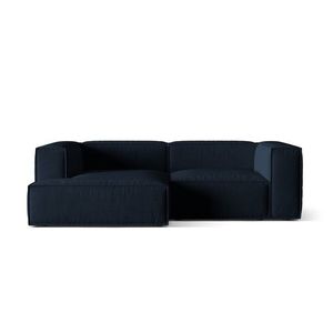 Coltar modular stanga 3 locuri, Nuria-88, Micadoni Home, 252x147x72 cm, catifea, albastru inchis imagine