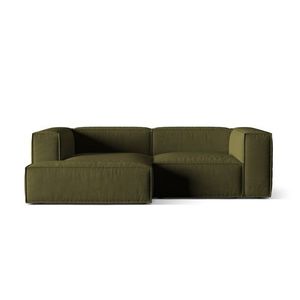 Coltar modular stanga 3 locuri, Nuria-88, Micadoni Home, 252x147x72 cm, catifea, verde moss melange imagine