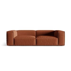 Canapea 4 locuri, Nuria-215, Micadoni Home, 250x110x72 cm, tesatura structurata chenille, caramiziu imagine