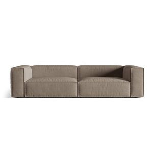 Canapea 5 locuri, Nuria-88, Micadoni Home, 290x110x72 cm, catifea, gri beton imagine