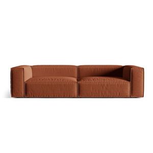 Canapea 5 locuri, Nuria-215, Micadoni Home, 290x110x72 cm, tesatura structurata chenille, caramiziu imagine