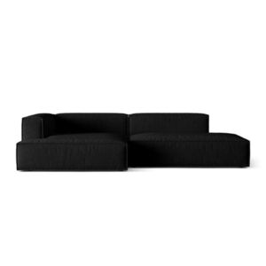 Coltar modular stanga 4 locuri, Nuria-88, Micadoni Home, 312x147x72 cm, catifea, negru imagine