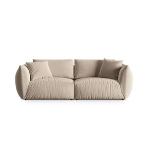Canapea modulara 4 locuri, Chris-184, Micadoni Home, 260x100x80 cm, catifea, ecru imagine