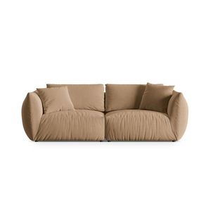 Canapea modulara 4 locuri, Chris-184, Micadoni Home, 260x100x80 cm, catifea, bej sand imagine