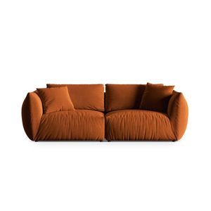 Canapea modulara 4 locuri, Chris-184, Micadoni Home, 260x100x80 cm, catifea, teracota imagine