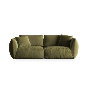Canapea modulara 4 locuri, Chris-184, Micadoni Home, 260x100x80 cm, catifea, verde deschis imagine