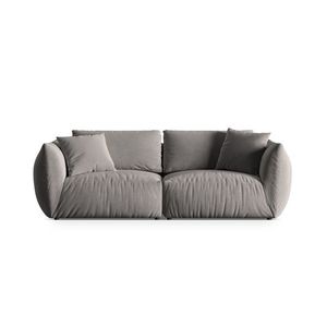 Canapea modulara 4 locuri, Chris-184, Micadoni Home, 260x100x80 cm, catifea, gri imagine