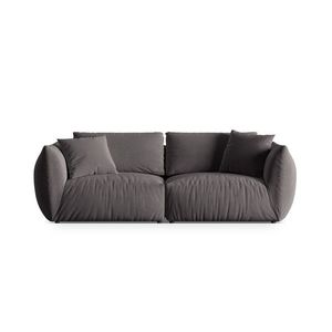 Canapea modulara 4 locuri, Chris-184, Micadoni Home, 260x100x80 cm, catifea, gri inchis imagine