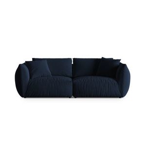 Canapea modulara 4 locuri, Chris-184, Micadoni Home, 260x100x80 cm, catifea, albastru regal imagine
