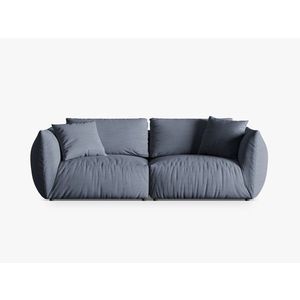 Canapea modulara 4 locuri, Chris-259, Micadoni Home, 260x100x80 cm, tesatura structurata chenille, albastru muted imagine