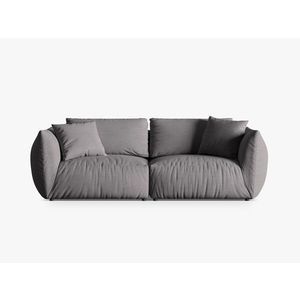 Canapea modulara 4 locuri, Chris-259, Micadoni Home, 260x100x80 cm, tesatura structurata chenille, gri beton imagine