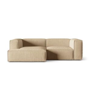 Coltar modular stanga 3 locuri, Nuria-88, Micadoni Home, 252x147x72 cm, catifea, bej nude imagine