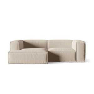Coltar modular stanga 3 locuri, Nuria-215, Micadoni Home, 252x147x72 cm, tesatura structurata chenille, bej imagine