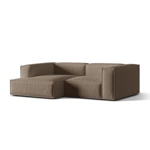 Coltar modular stanga 3 locuri, Nuria-215, Micadoni Home, 252x147x72 cm, tesatura structurata chenille, cappuccino imagine